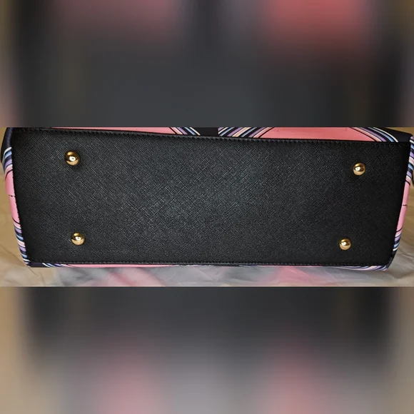 Trina Turk Pink and Black Chevron Tote Bag NWT - Picture 7 of 7